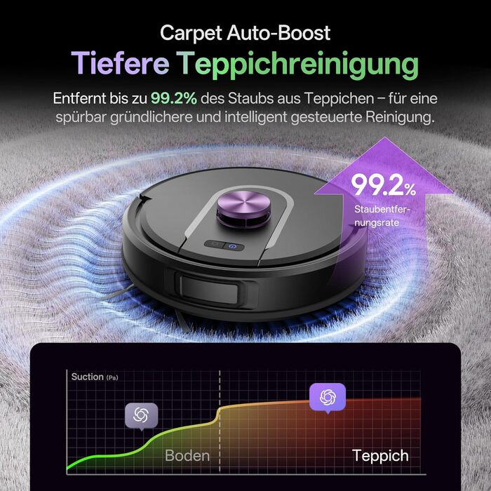 Робот-пилосос Vexilar W15 з функцією миття підлоги, бездротовий, 10000Pa, LiDAR, 180 хвилин, керування через додаток та голосовий помічник