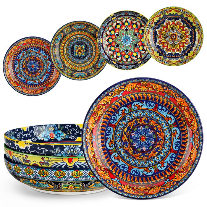 Набір супових тарілок Vancasso (6 шт) з порцеляни, 840 мл – для супу, салату, рамену, мюслі, пасти та десерту