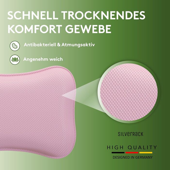 Подушка для ванни MEDIUM-WEICH, рожева: м'яка та ергономічна подушка для ванни з присосками, аксесуар для ванної кімнати