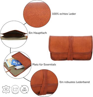 Gusti Drehertasche Leather - Bradley Tobacco Pouch Utility Pouch Battery Pouch Brown Leather...
