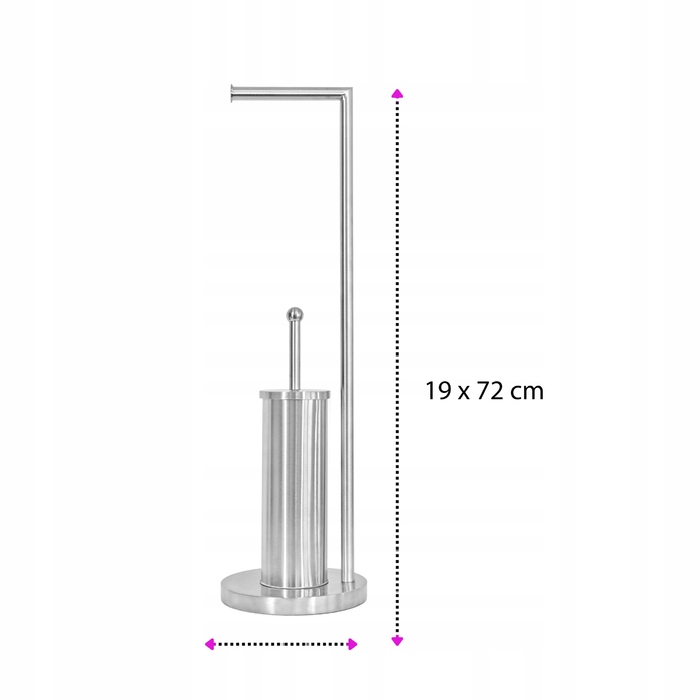 Підставка для ванної кімнати модель 104 з тримачем для паперу та йоржиком для унітаза, срібляста