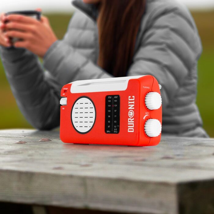 Портативне радіо Duronic з ручкою, сонячне радіо DAB FM, LED ліхтар, Powerbank 2000mAh, Bluetooth, для надзвичайних ситуацій