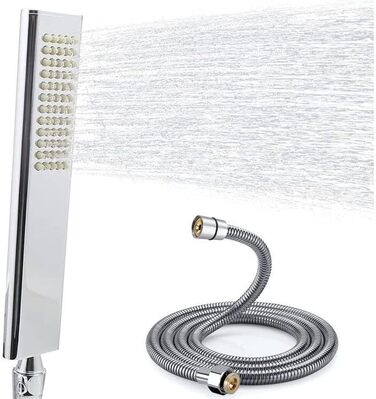 Delnet Classic High-Pressure Showerhead, Chrome, Traditional Telephone Style, Handheld Showerhead and 1.5m Hose (Modern, Polished Chrome)