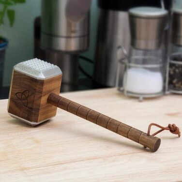 М'ясний молоток Thor Mjölnir getDigital з акації, алюмінієві насадки, руни