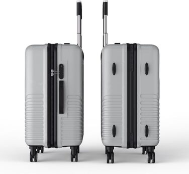Набір валіз 3 шт. з жорсткою оболонкою, сірий колір. Легкий, міцний, з обертовими колесами на 360° та TSA замком. Підходить як ручна поклажа.