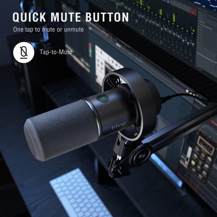 Mikrofon FIFINE K688: XLR/USB, Динамічний, Студійний, для Подкастів, Стримінгу, Ігор, Звукозапису