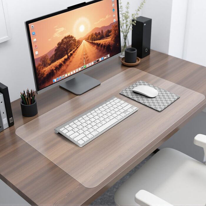 Прозора накладка на стіл Vicwe 60x40 см з ПВХ, антиковзка, з закругленими кутами для офісу та дому