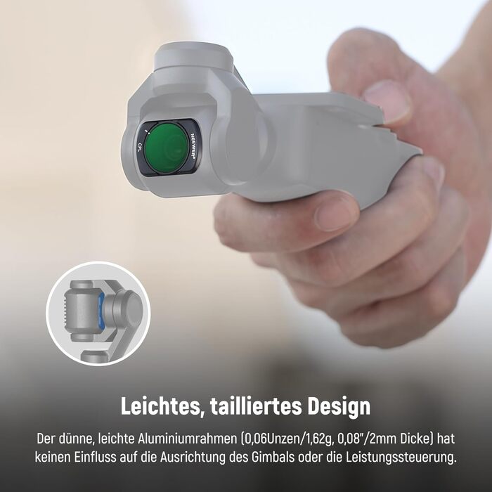 Набір фільтрів NEEWER CPL ND для DJI Osmo Pocket 3: CPL, ND16, ND64, ND256, з магнітним кріпленням, комплект з 14 фільтрів та 2 серветками