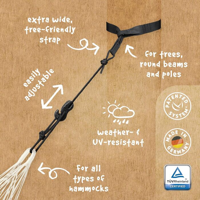 LA SIESTA TreeMount Black Multi-Surface Mounting System for Hammocks