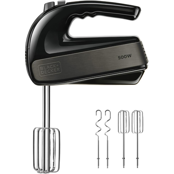Ручний міксер Black+Decker BXMX500E, 500W, нержавіюча сталь, сірий/чорний