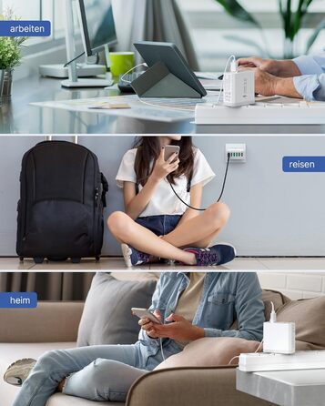 Зарядний пристрій USB 6-портовий, 33W, адаптер з QC 3.0, зарядний пристрій з декількома USB, мережевий адаптер для iPhone 16 15 14 13 12 11 Pro Max, iPad, смартфонів, білий