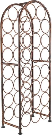 PAG Wine Rack Metal 23 Bottles Freestanding Floor Bottle Rack, Decorative Bottle Holder Stand for Kitchen/Floor/Bar, Antique Brown