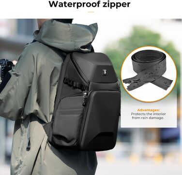 Рюкзак для камери K&F CONCEPT: водонепроникний фоторюкзак для DSLR та цифрових камер (20L)