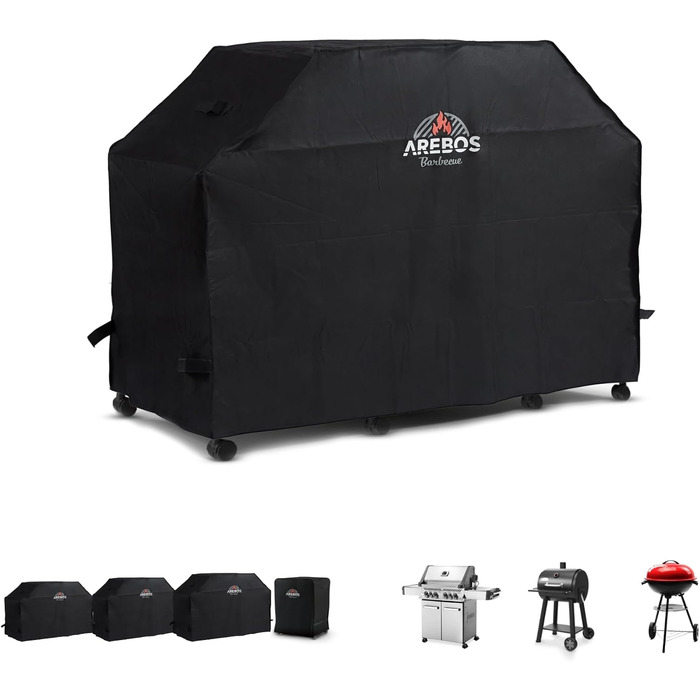 Чохол для гриля Arebos 163x61x122 см, водонепроникний, пилозахисний, для газових та BBQ грилів