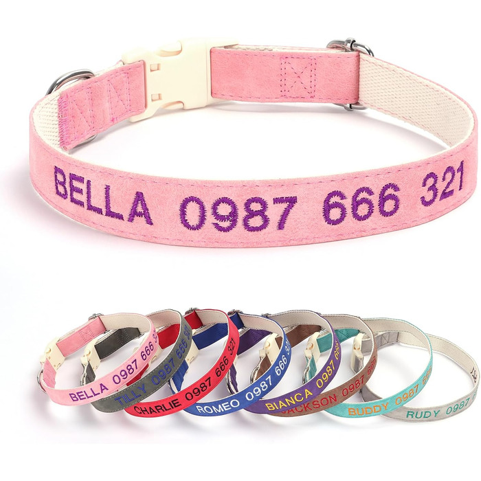 Лідяний нашийник для собак з металевою застібкою, двосторонній, з ім'ям та номером телефону, регульований розмір, M та L (для маленьких собак)