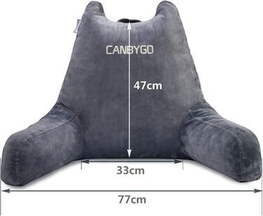 Підкушетник Lesekissen з підлокітниками, Memory Foam, для читання, роботи та ігор, знімний чохол (сірий)