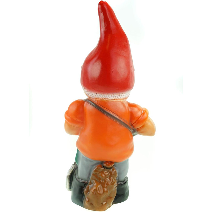RAKSO JS Garden Decoration e.K. Garden Gnome with Basket, Height 45 cm, Decorative Elf made of Plastic