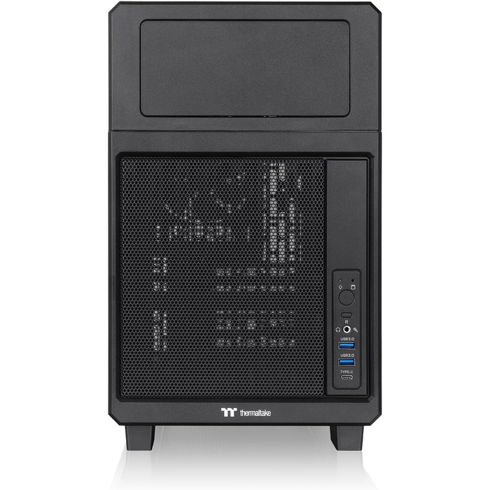 Корпус для ПК Thermaltake TR200 Micro Chassis, Micro-ATX/Mini-ITX, підтримка СРО 360мм, 7 вентиляторів 120мм, USB-C, чорний