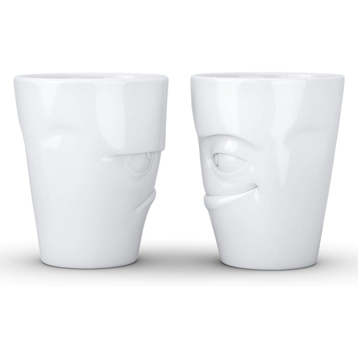 Fiftyeight TV Mug Set, 2-Piece Set, Mischievous/Grumpy, Porcelain, White, 350 ml, T012701