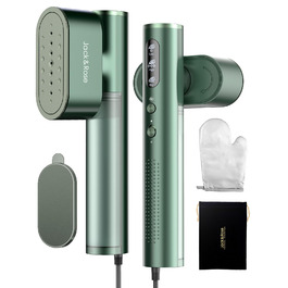 Портативний відпарювач для одягу Steamer 2-в-1 1000W, для глобальних подорожей, зелений