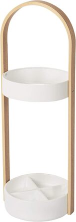 Umbra Flapper Coat Rack – Clothes Rack with 9 Drop-Down Hooks for Entryway and Office, Wood, White, 57.2 x 57.2 x 165.1 cm, White (White/Natural, Bundle with Umbrella Stand)