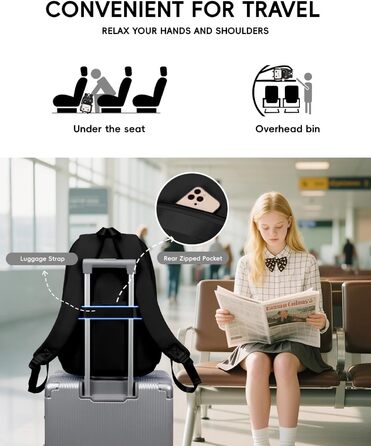 Рюкзак Tanou для дівчаток, шкільний набір: рюкзак, сумка через плече та пенал, чорний