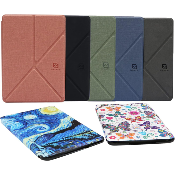 Чохол для Kindle Paperwhite 11 (2021) та Kindle Paperwhite Signature Edition, PU-шкіра, вертикальний/горизонтальний перегляд, блакитно-зелений