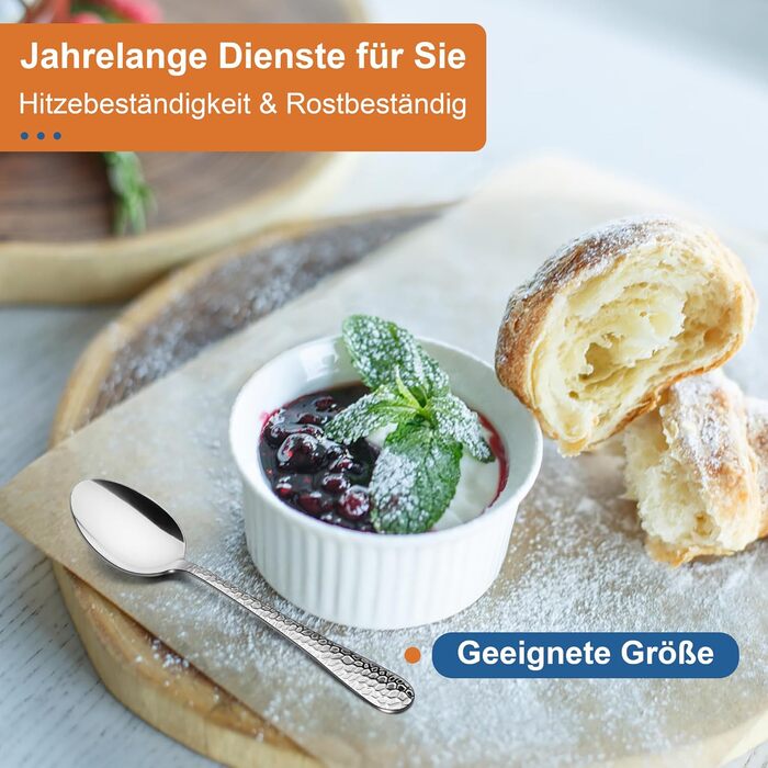 Набір столових приборів Joyfair на 6 осіб (30 предметів), нержавіюча сталь, молоткова обробка, ніж, виделка, ложка, елегантний столовий прибор для дому/вечірки/ресторану, високоглянцевий, придатний для миття в посудомийній машині