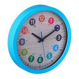 Relaxdays Синій настінний годинник для дітей