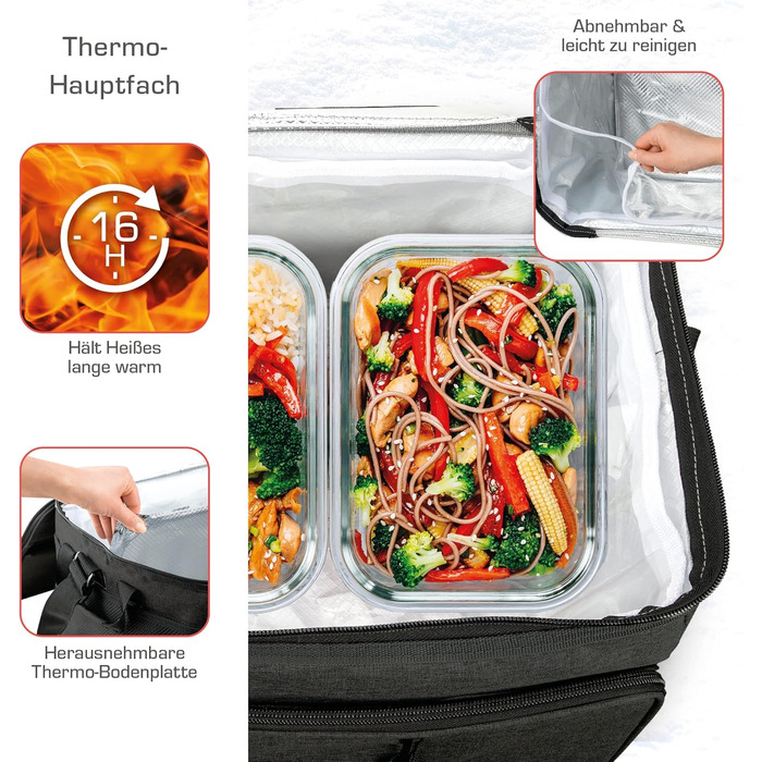 Foldable Cooler Bag 25L/45L/52L - Outdoor Cooler Box with 16h Cooling Function and Carrying Straps, Waterproof Picnic Bag/Insulated Bag with Shelf, Insulated Bag - Anthracite or Grey - IceBreezer (Anthracite - Size M: 45L)