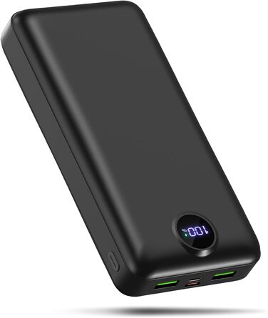 Power Bank 50000mAh з LED дисплеєм: Швидка зарядка 22.5W, USB-C, 3 виходи та 2 входи (Чорний)
