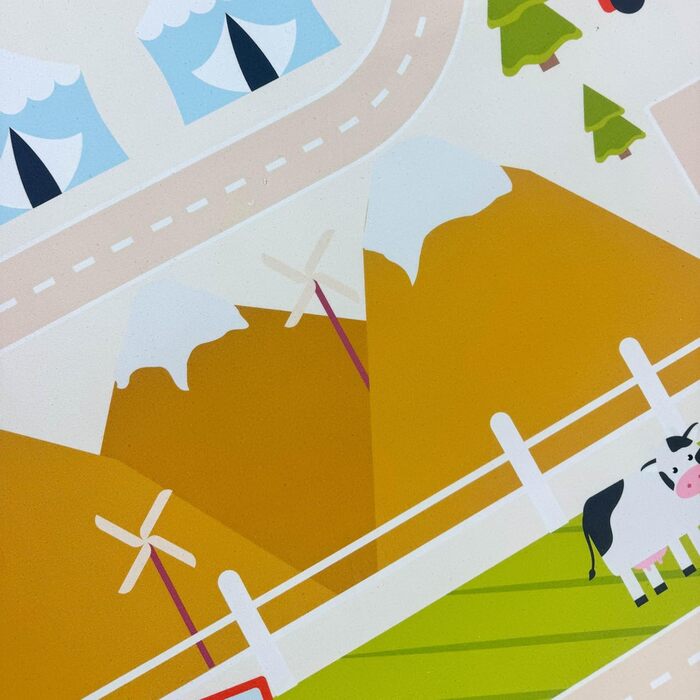 Дитячий килим Teppich-Traum з міською картиною, сірий, 80x150 см (прямокутний, бежевий)