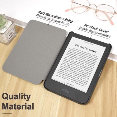 Чохол для електронної книги Tolino Shine Color/Shine 5(2024)/Shine 4(2022) & Kobo Clara Colour | BW | 2E, тонкий захисний чохол з авто-ввімкненням/вимкненням (квітка)