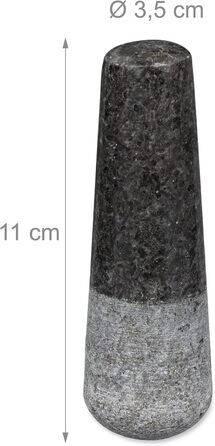 Гранітний ступка з пестиком Relaxdays, сірий, Ø 8,5 см, об'єм 100 мл