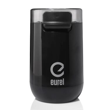 Електрична кавомолка EUREL KMA з нержавіючого сталі, змінний помел, компактний дизайн, 45г – чорний колір
