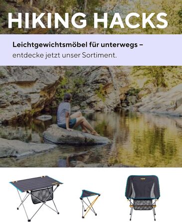 Стілець для кемпінгу Uquip Trinity M Mini – легкий, триногий, 150 кг, блакитний/жовтий, середній