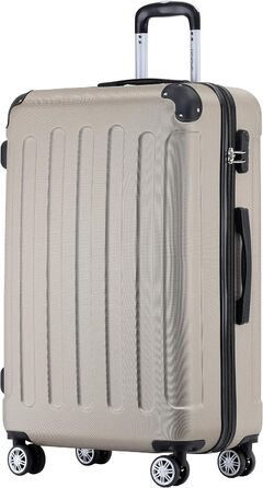 Набір валіз Beibye Hartschalen: M, L, XL (4 колеса) - темно-зелений, шампань