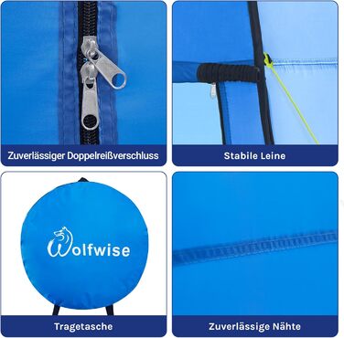 WofWise Portable Pop-Up Shower Toilet Tent - Outdoor Privacy Shelter for Camping, Hiking, Beach & Travel (Blue, XL)