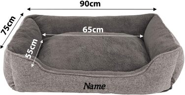 М'яке ліжко для собак та котів Lionto знімний чохол, 75x60 см, сірий колір, антиковзаюче дно