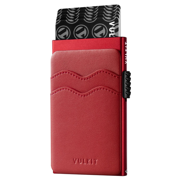 Гаманець VULKIT Slim з RFID захистом та відділеннями для карток (червоний Getaway Solids)