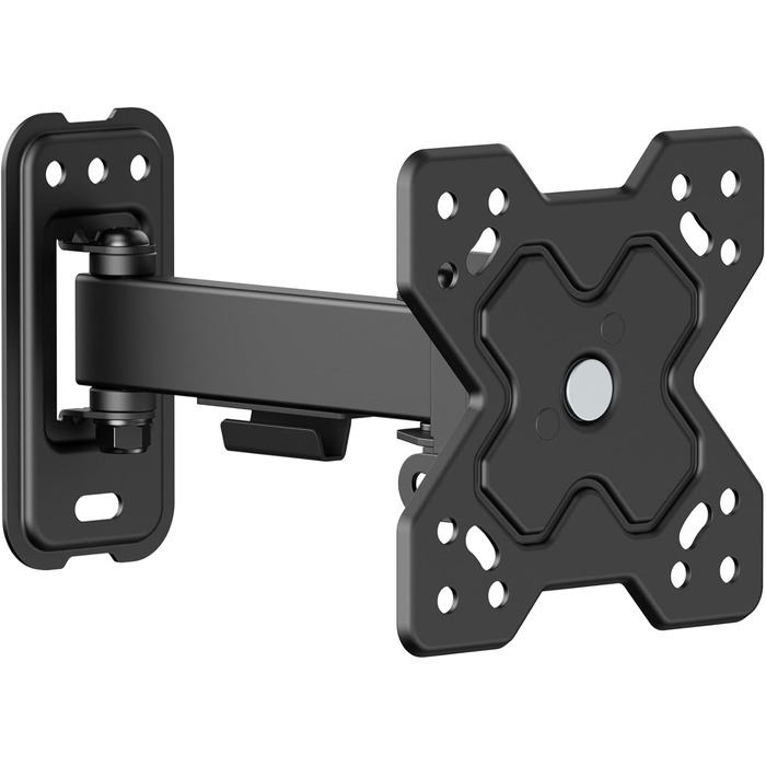 Кріплення для телевізора PureMounts - настінний кронштейн, нахильний та поворотний, VESA 200x200 мм, для телевізорів та моніторів до 30 кг, чорний (без шарнірного кріплення, 13-32 дюйми)