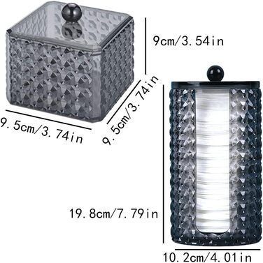 Організатор для ватних дисків, акриловий контейнер для ватних дисків з кришкою, чорний, для спальні, ванної кімнати, туалетного столика