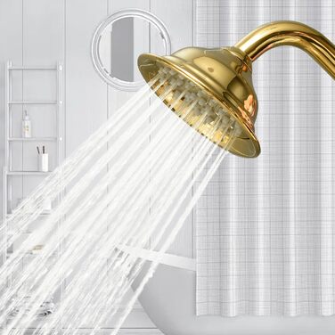 Delnet Classic High-Pressure Showerhead, Chrome, Traditional Telephone Style, Handheld Showerhead and 1.5m Hose (Vintage, Gold)