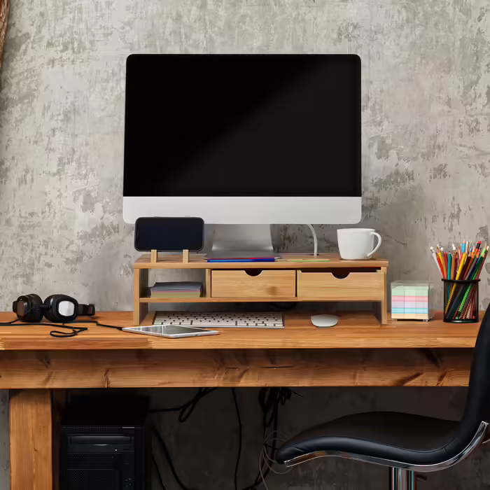 Relaxdays Bamboo Monitor Stand