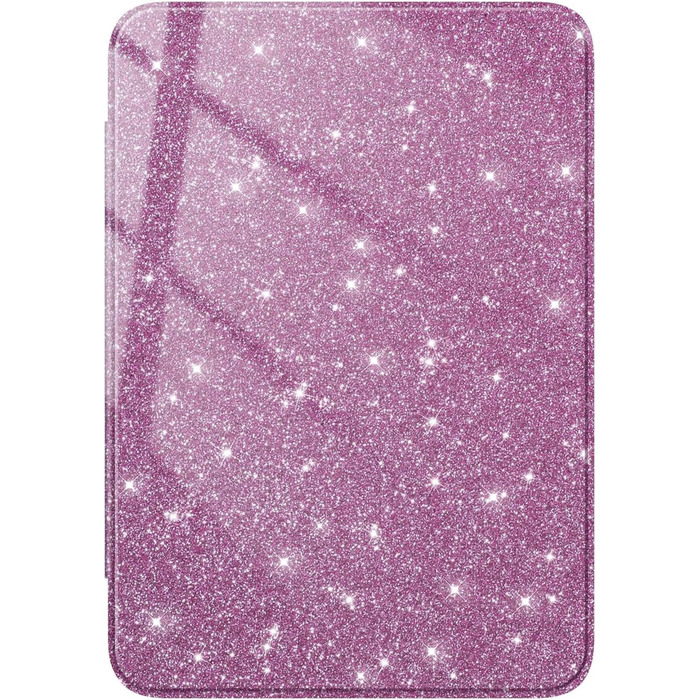 Чохол Fintie для Kindle 6 (11-го покоління) 2024/2022, прозомий, з авто-ввімкненням/вимкненням, для Kindle Basic 2024, фіолетовий з блискітками