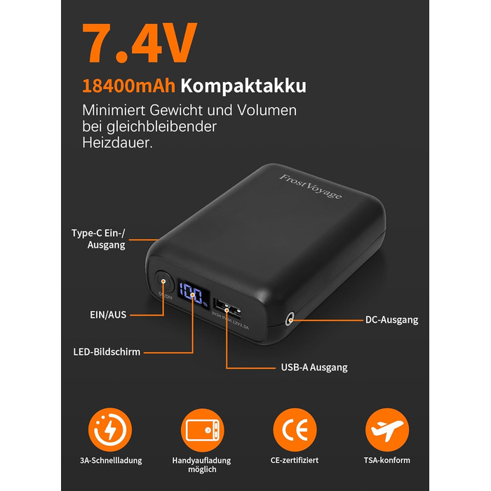 Гріюча жилетка для чоловіків та жінок з Powerbank 18400mAh, 10 зон нагріву, для кемпінгу, мотоциклів, катання на лижах, чорна, розмір L