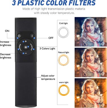 LED кільцева лампа CXYP 18 дюймів зі штативом, диммер, пульт дистанційного керування, для YouTube, TikTok, фото/відео, селфі, макіяж, Live-Stream, сумісна зі смартфонами