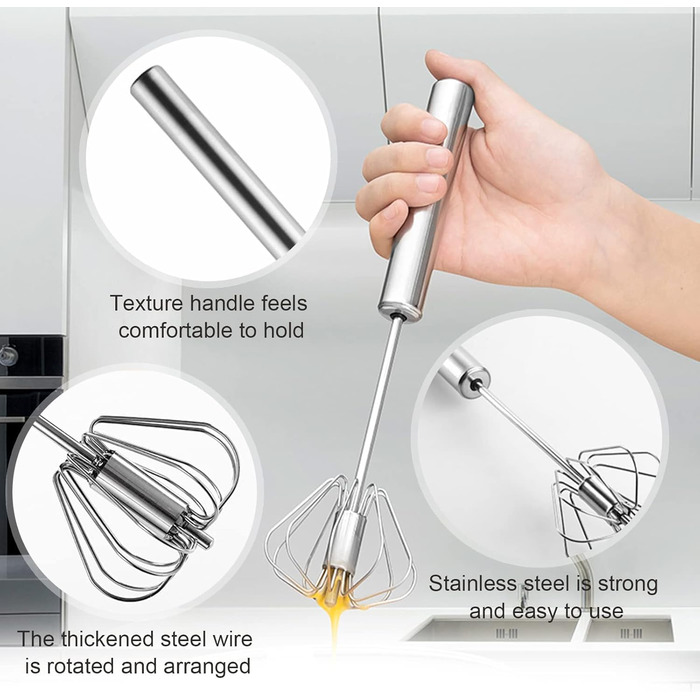 Набір міксерів для збивання яєць, 2 шт. з нержавіючої сталі