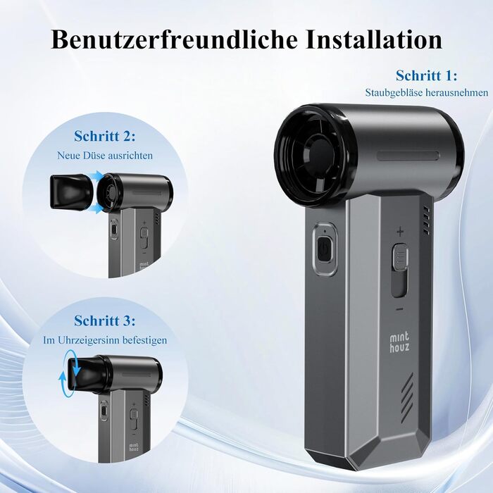 Електричний пилосос Minthouz для чищення повітрям: 180000 об/хв, акумуляторний, для ПК, клавіатури, авто