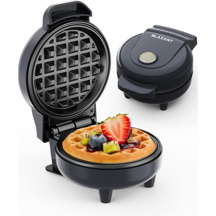 Вафельниця Mini BLAZANT: компактна, 550 Вт, сіра - для дитячих свят та сімейних посиденьок